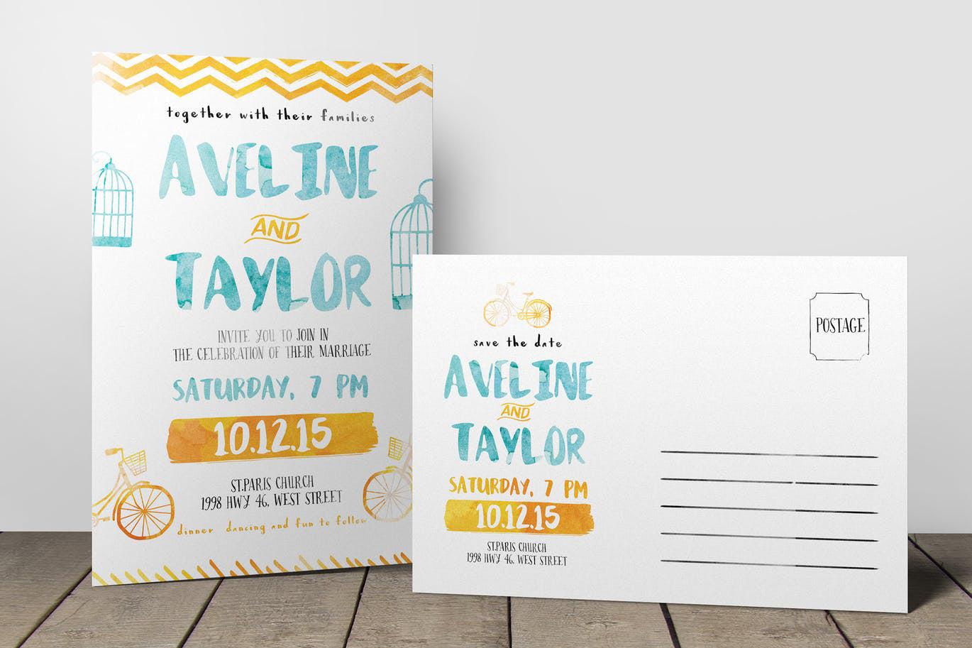 Watercolor Postcard Invitation